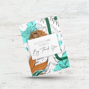 A little card to say a big thank you, Floral thank you card, Gratitude card, Grateful for you, Bridesmaid wedding thank you, Special Ocasion