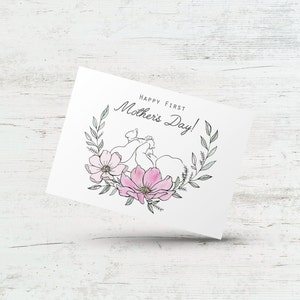 Première carte de fête des mères, bonne 1ère fête des mères, carte de fête des mères nouveau-né, carte de fête des mères maman enceinte, carte de fête des mères pour fille