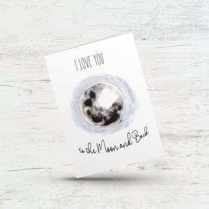 I love you to the moon and back, Cute birthday card, Kids Valentine, Wedding anniversary love card for husband,wife, Friendship just because