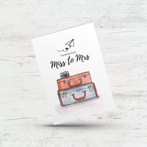 Voyage de mademoiselle à madame, jolie fête de mariage, carte de future mariée, carte de fiançailles future madame pour elle, EVJF pour une amie, meilleure amie, meilleure amie