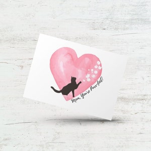 Mother's day cat card, Cat mom punny birthday card, Mom you're purrfect, Best fur mama card, Card from cat, Crazy cat lady, Cat lovers card