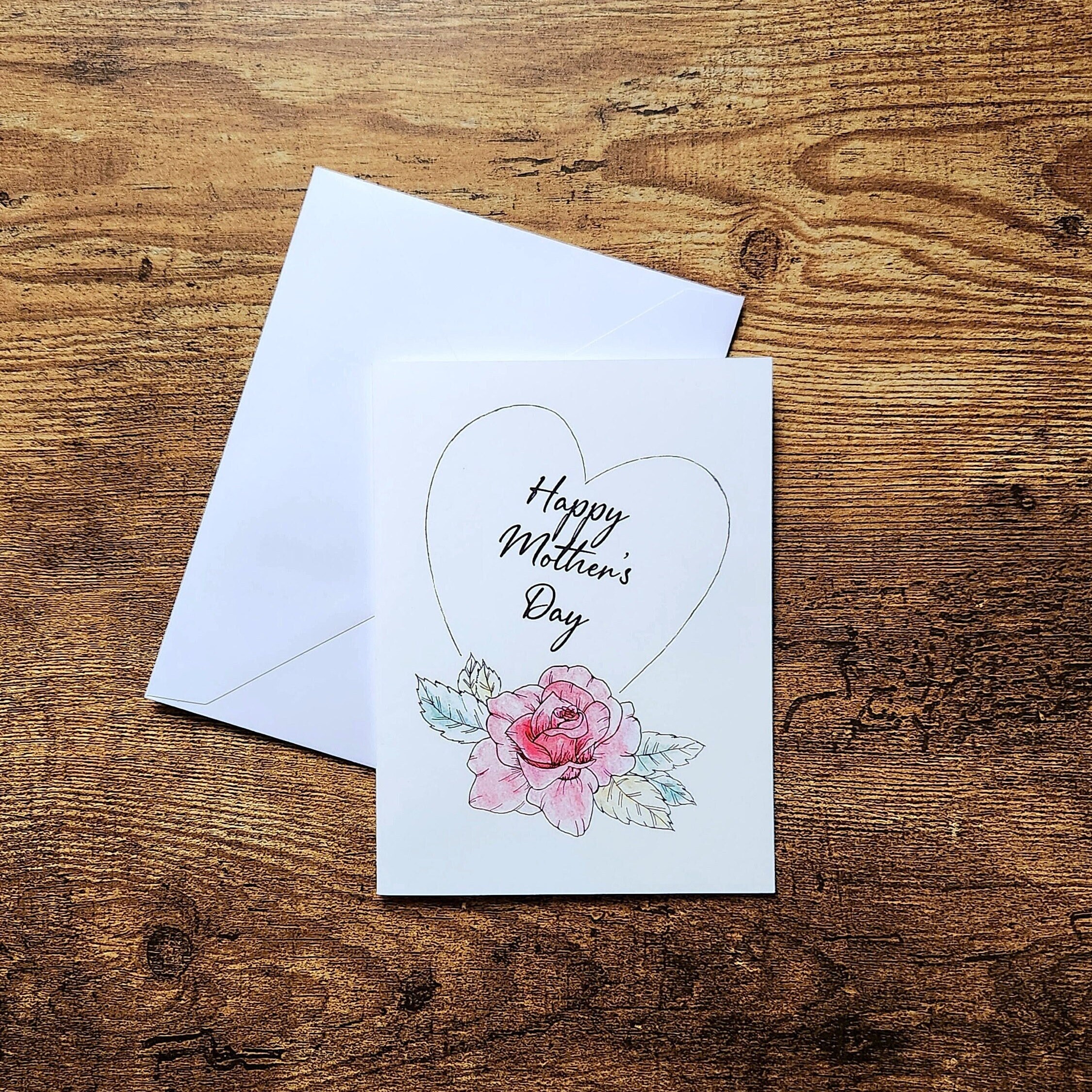 Design By Violet Carte De Vœux « Happy Mother's Day Wonderful Mum » - Cadeau Pour Maman - Intérieur Vierge - Avec Enveloppe Rose - Motif Tournesol élégant - 15 Cm X 15 Cm