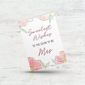 Meilleurs voeux pour la future maman, carte pour la future mariée, carte de douche nuptiale, belle carte florale de mariée, carte de fiançailles pour un ami