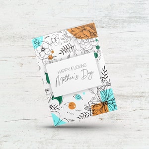 Bonne putain de fête des mères, carte de fête des mères sarcastique, carte de fête des mères drôle, pour maman, pour femme, maman t'aime carte, fête des mères florale