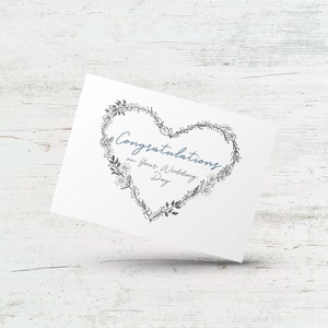 Félicitations pour votre mariage, carte de voeux pour les jeunes mariés, juste marié, meilleurs voeux pour votre grand jour, couple heureux, M. et Mme