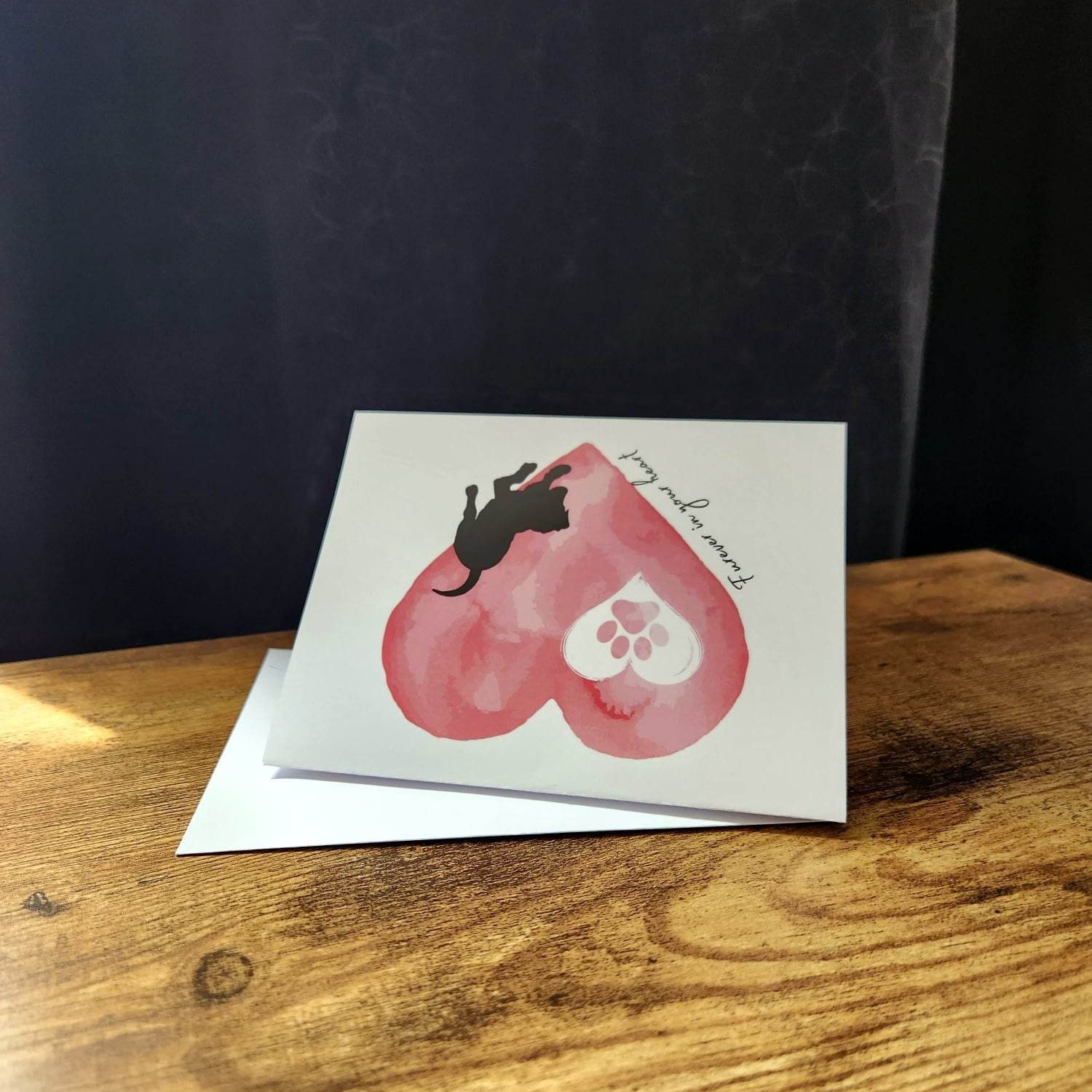 Pet Paw Print Card, Forget Me Not Paw Print, Gone But Never Forgotten