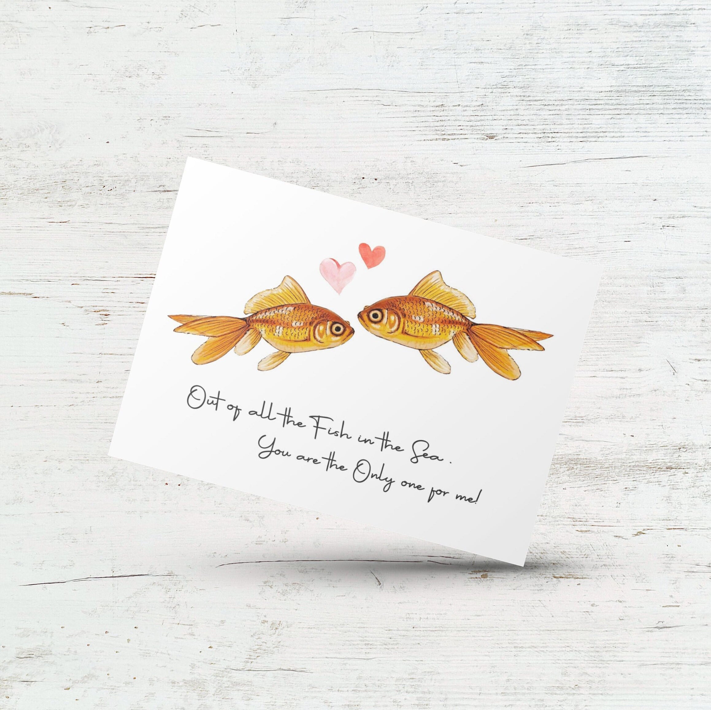 fish pun valentine - etsy