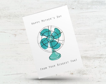Happy Mother’s Day, From your biggest fan, Number one mom vintage card, Funny Mother’s Day card, Love card for Mom, Mother’s Day retro card