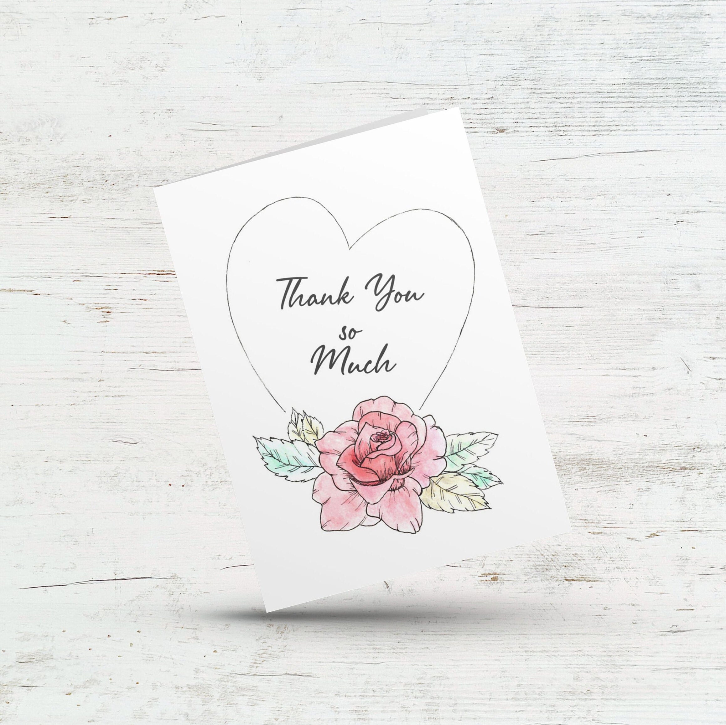 Thank You so Much Card, Wedding Thank You, Thank You Card