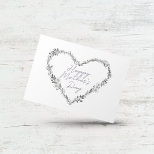 Happy mother's day card, flower card for mom, Minimalist card, Mama to be, Bestfriend, Wildflower floral card for grandma, Nana, Wife, Her