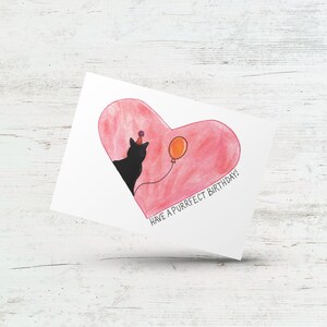 Have a purrfect birthday, Cute and unique greeting card, Cat birthday card, Punny card, Funny cat card, Cat greeting card, Black cat card