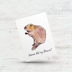 Vous voulez caresser mon castor ? Carte castor drôle, blague sale Saint-Valentin, anniversaire de jeu de mots castor, cadeau d'humour adulte pour petit ami, mari, partenaire