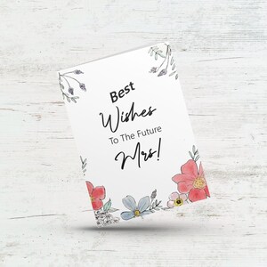 Meilleurs voeux le jour de votre mariage, carte de félicitations pour les noces, jolie carte de mariage floral, jolie carte pour couple heureux, carte d'amour pour les nouveaux mariés