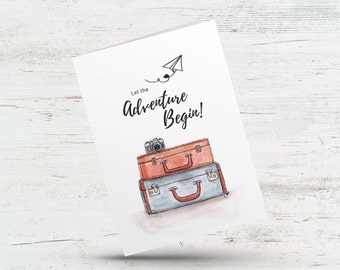 Let the adventure begin card, Congratulations card, New adventure card, Wedding card, Engagement card, Travel card, Anniversary love card