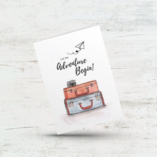 Let the adventure begin card, Congratulations card, New adventure card, Wedding card, Engagement card, Travel card, Anniversary love card