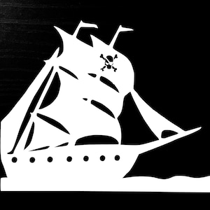 Racing Pirate Ship Car Vinyl decal/Bumper Decal