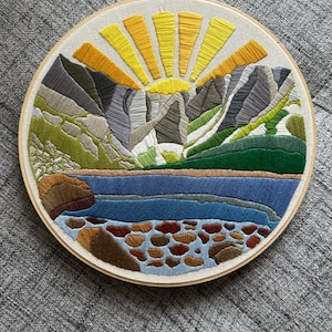 Mount Katahdin - Baxter State Park - Maine - Nature Embroidery - Wall Decor