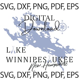 See Winnipesaukee New Hampshire - SVG, DXF, PNG, Pdf, Eps - Digital Download