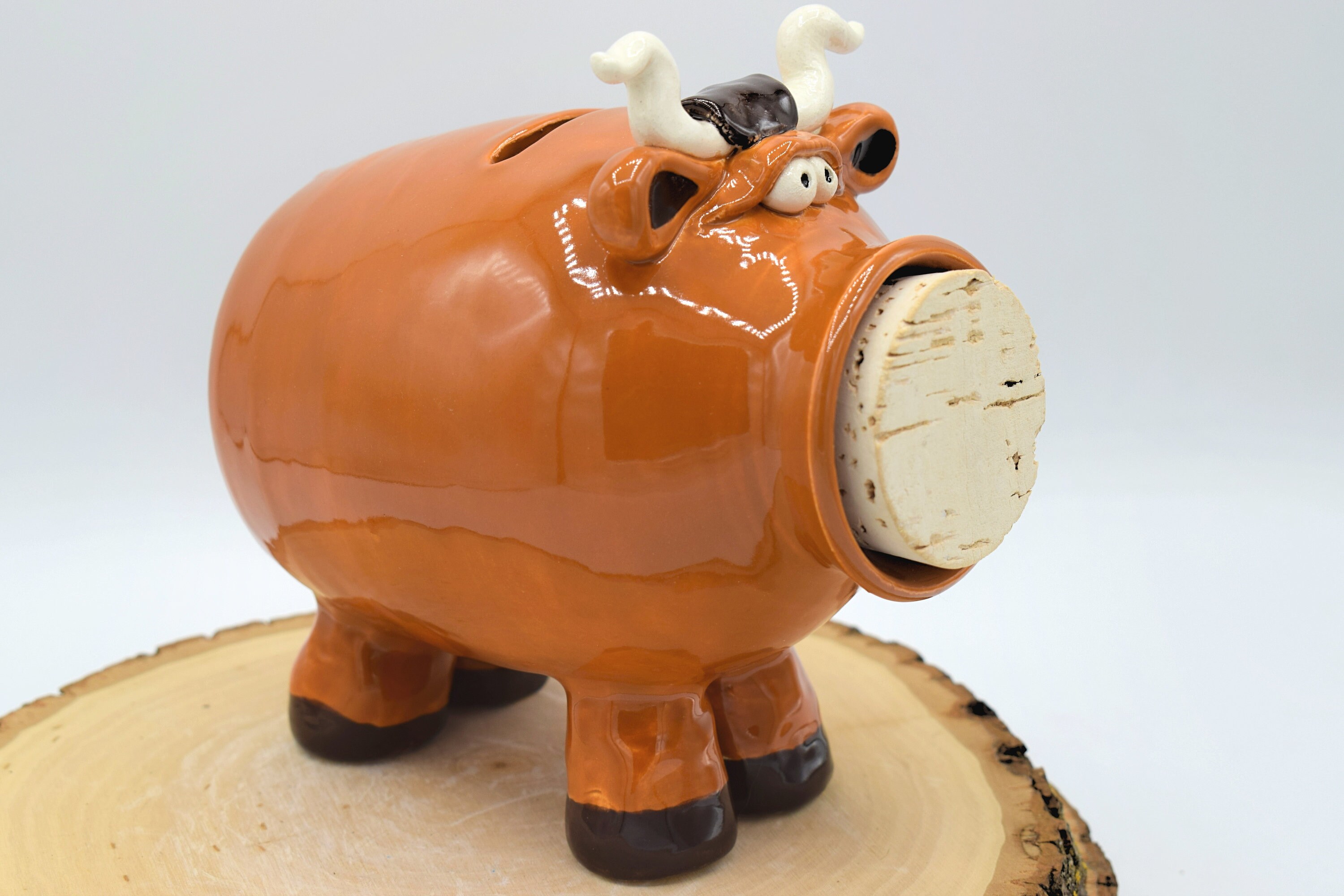 Handmade Pottery Highland Cow Piggy Bank In Stock and Ready | Etsy