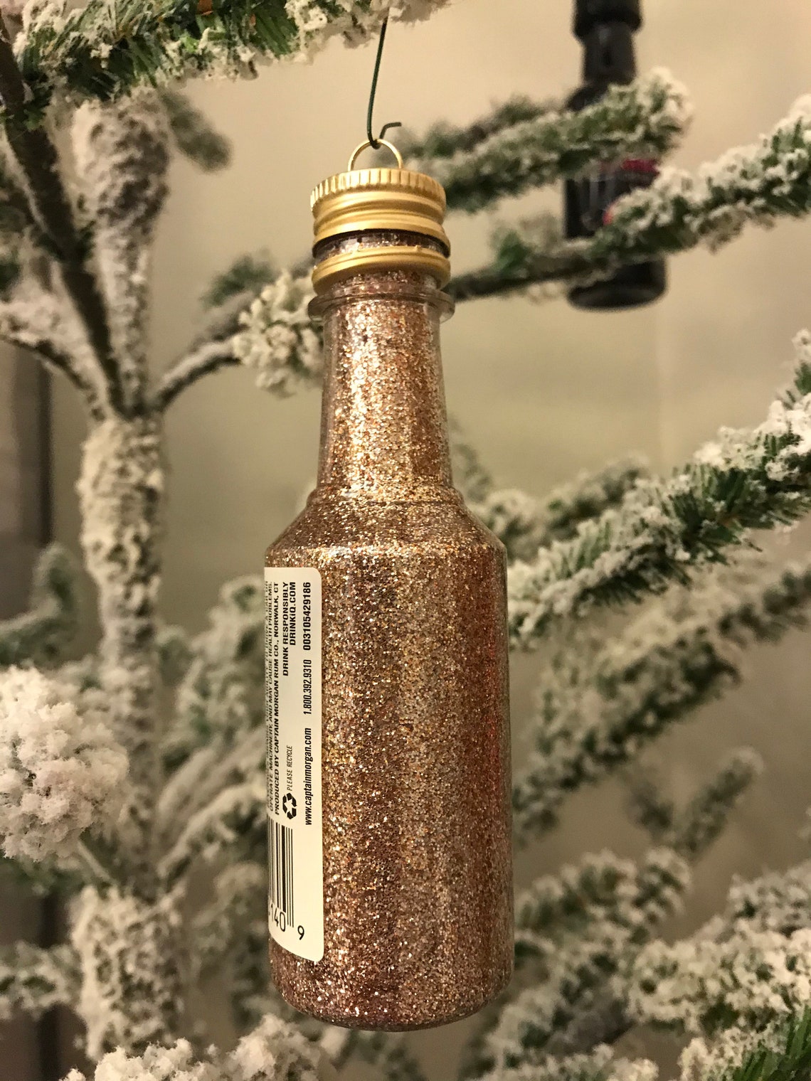 Spiced Rum Mini Liquor Bottle Christmas Tree Hanging Ornament Etsy