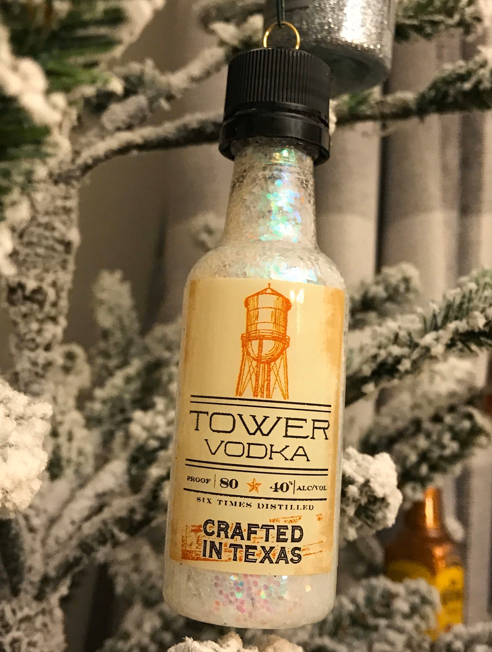 Tower Vodka Crafted in Texas Mini Liquor Bottle Christmas Tree Etsy