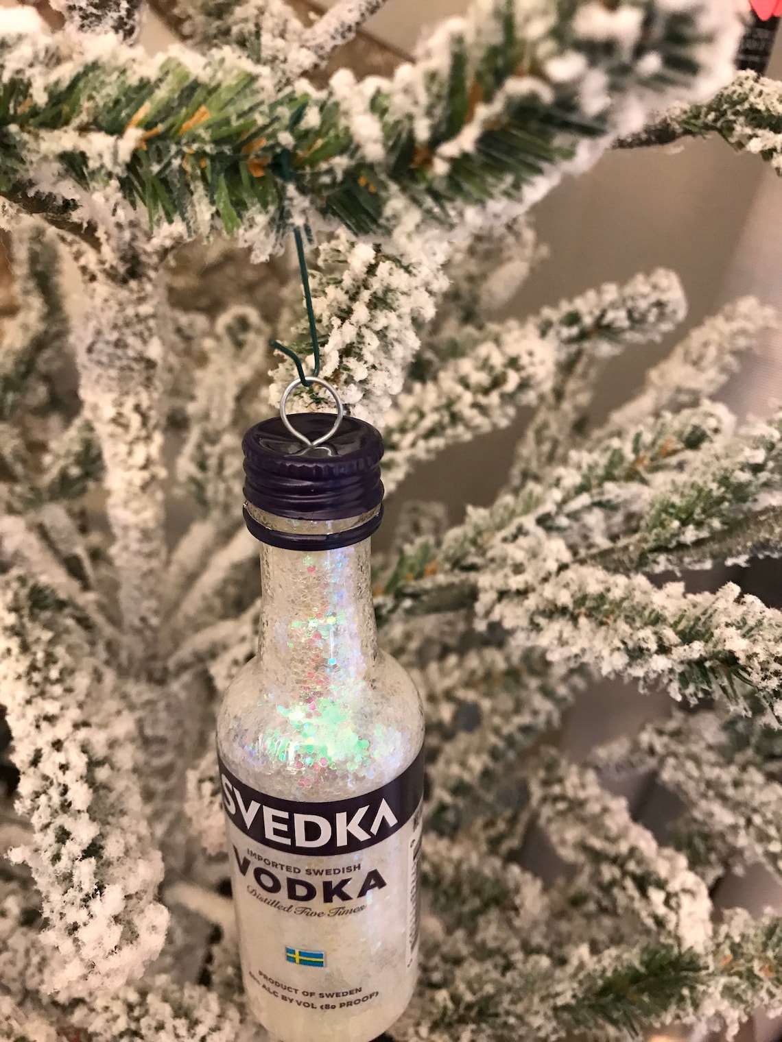 Vodka Mini Liquor Bottle Christmas Tree Hanging Ornament Etsy