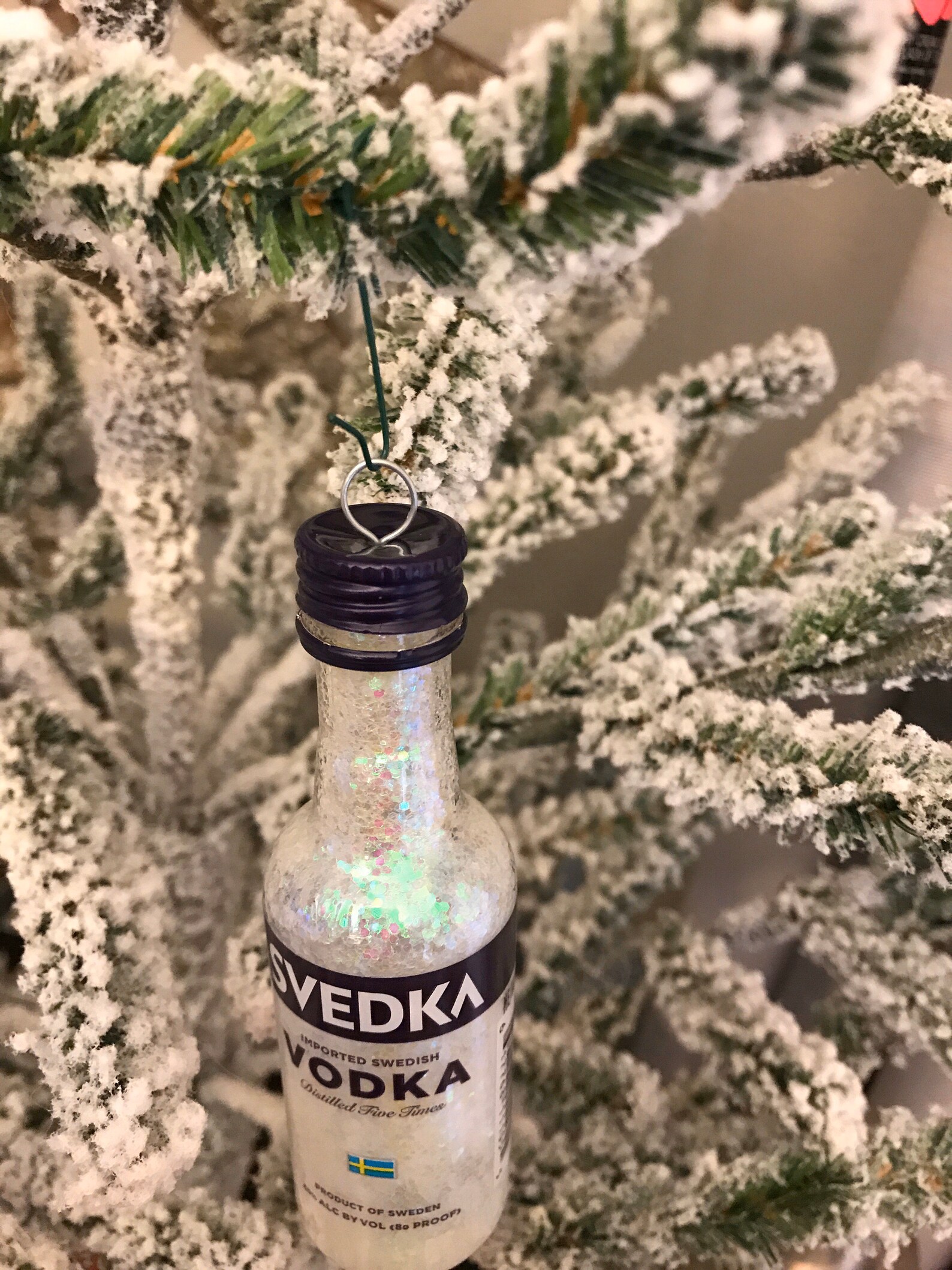 Vodka Mini Liquor Bottle Christmas Tree Hanging Ornament Etsy