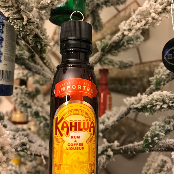 Rum & Coffee Liqueur Mini Liquor Bottle Christmas Tree Hanging Ornament