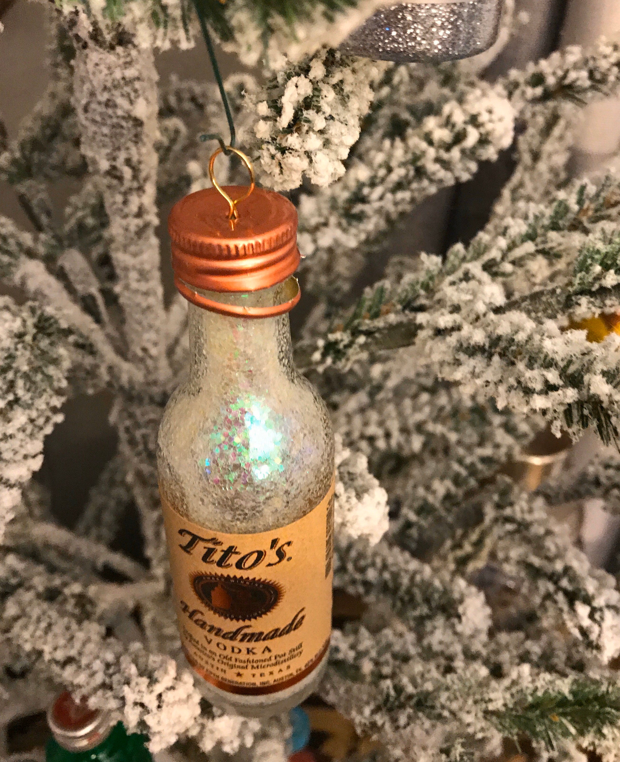 Handmade Vodka Mini Liquor Bottle Christmas Tree Hanging Etsy