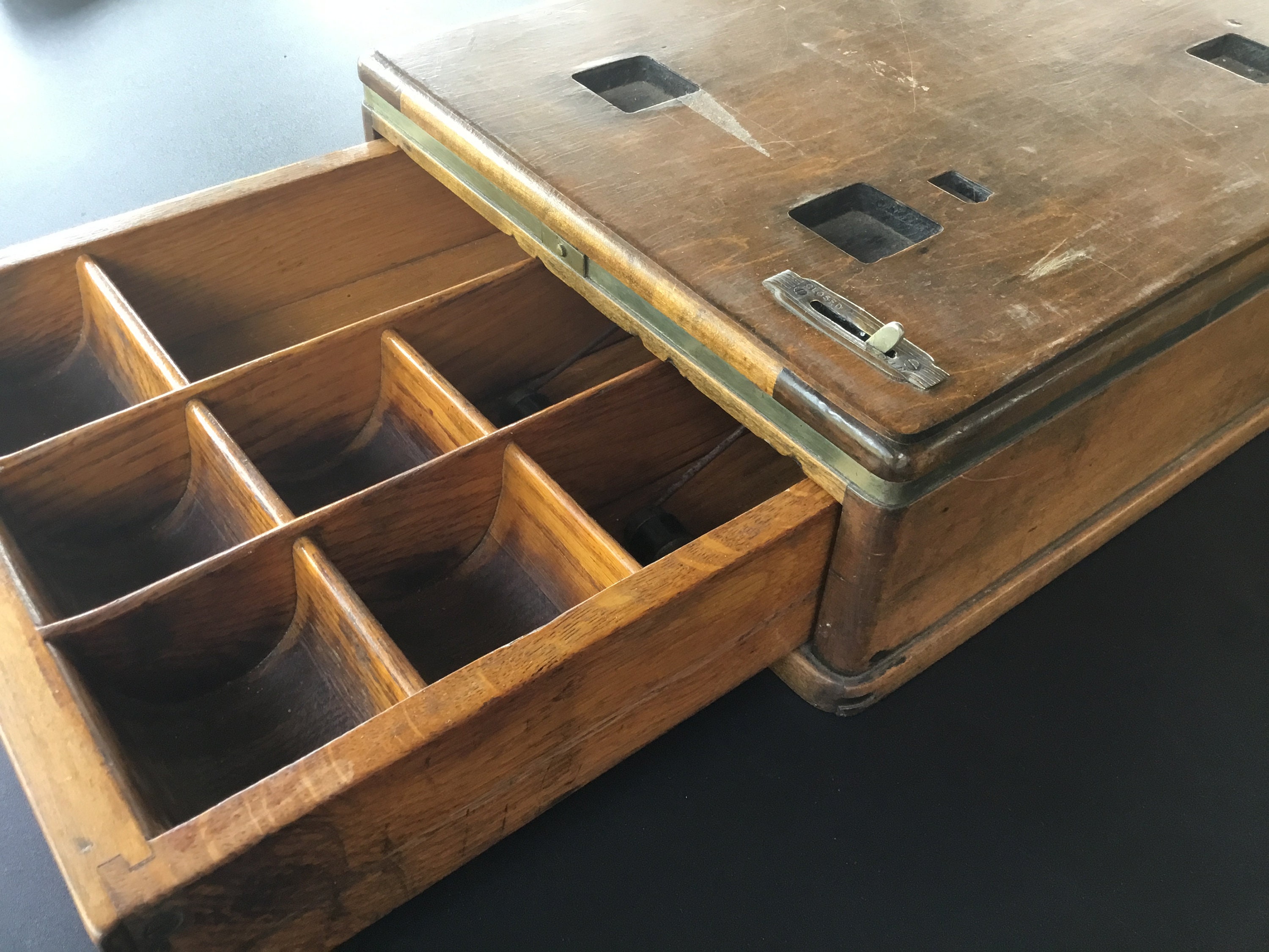 Antique Indiana wood cash drawer Etsy