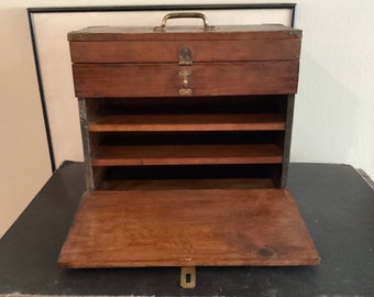Antique wooden cabinet with drawers