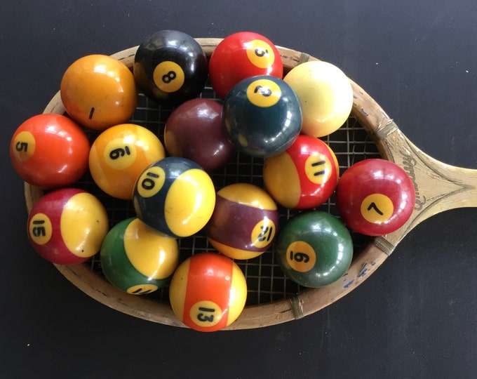 Vintage Bakelite Pool Set Billiard Game Etsy