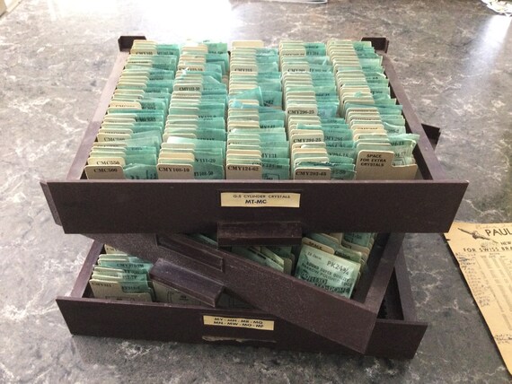 Vintage trays of Bestfit Watch crowns repair parts