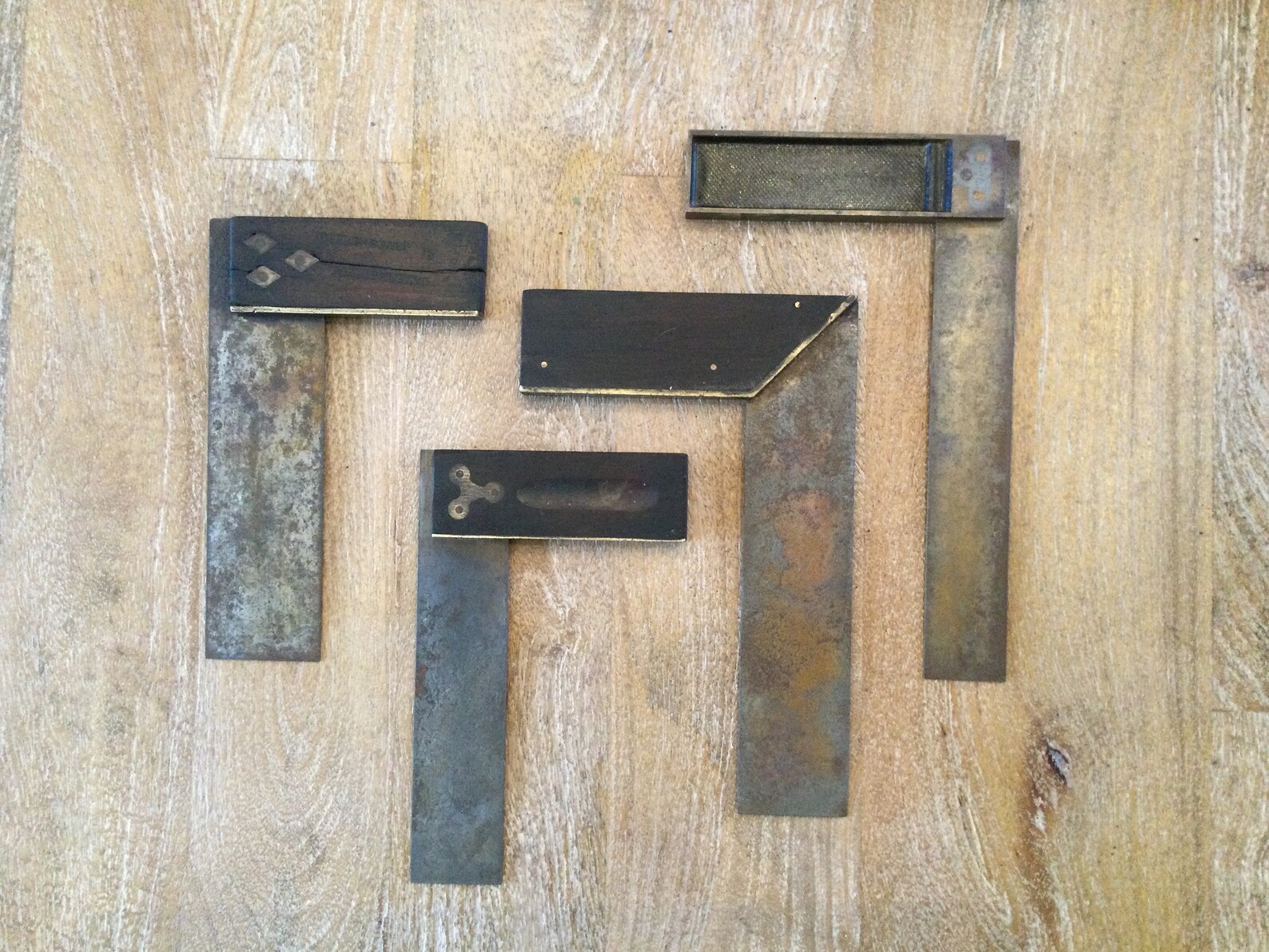1800s Antique carpenters square/wood brass square Etsy