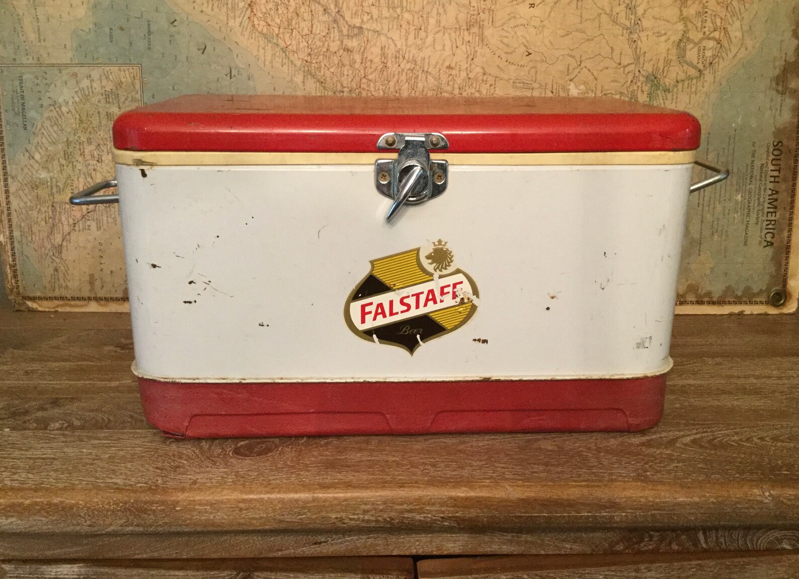 60s vintage Falstaff beer cooler / thermos cooler Etsy