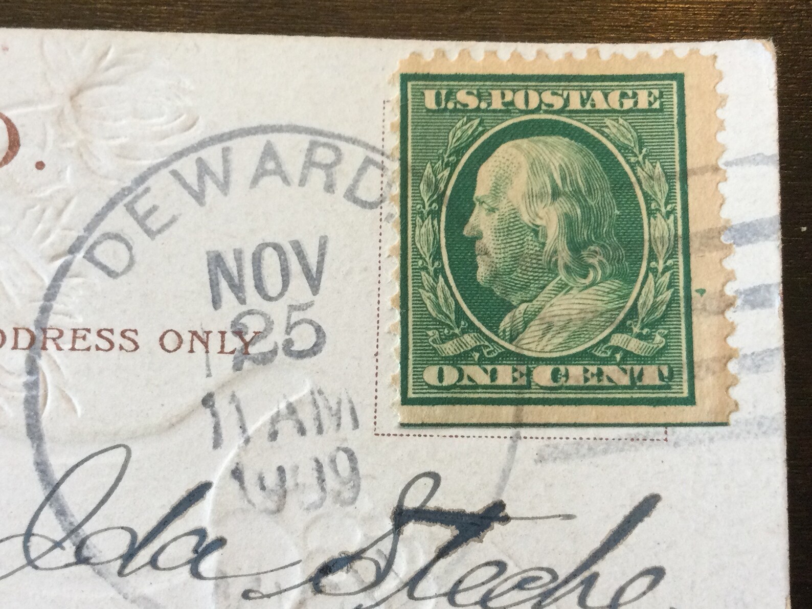 Rare 1909 Benjamin Franklin green line 1 cent stamp | Etsy