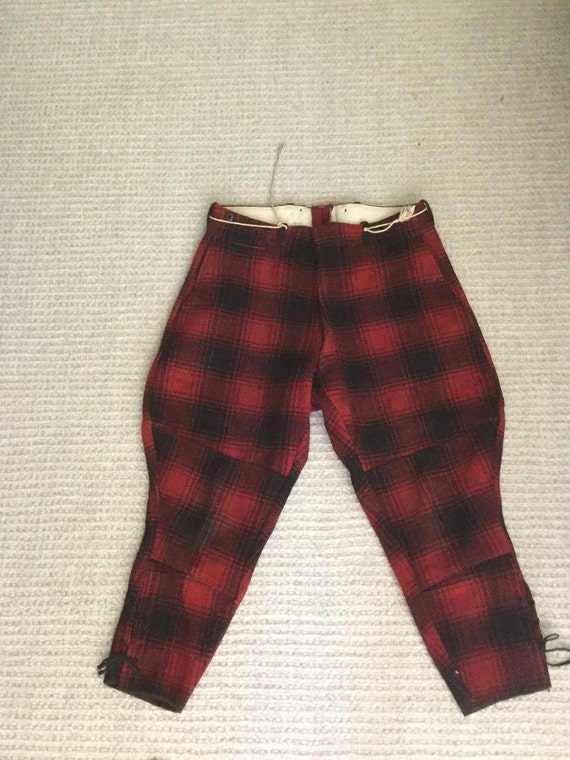 50s vintage sail cloth pants / plaid wool pants