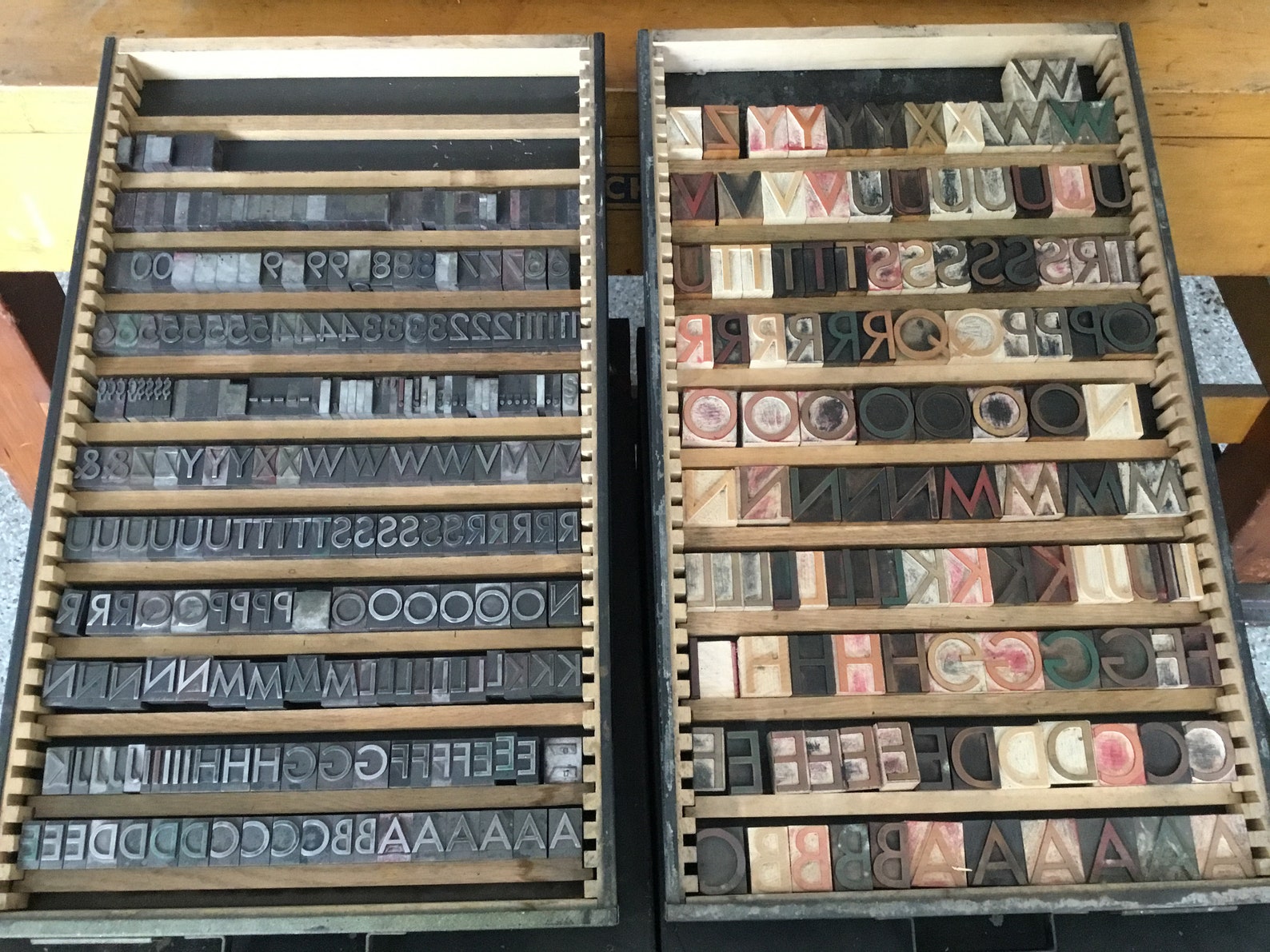 2 Full Printing Press Letter File Drawers of Complete Etsy