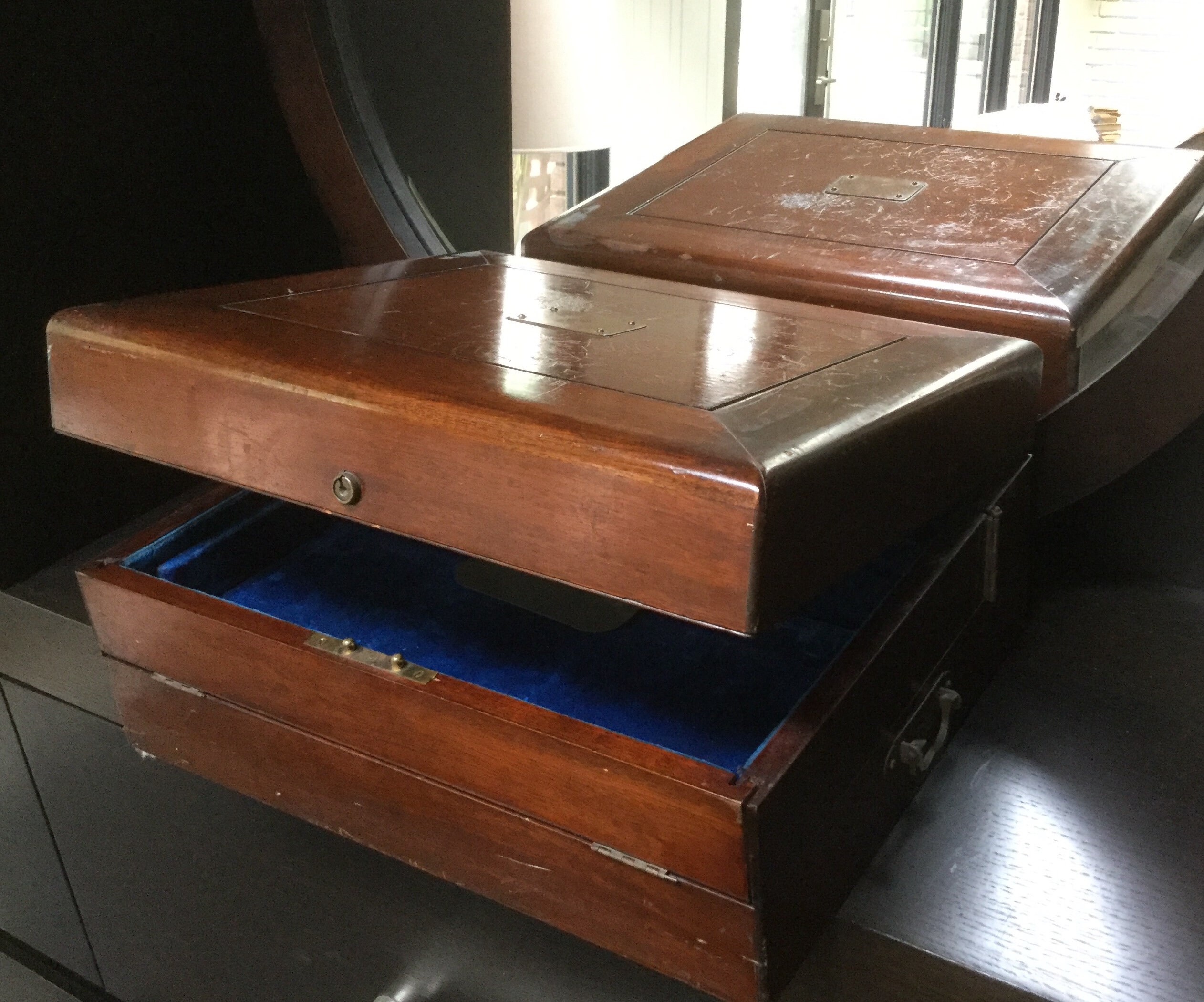 Mahogany Antique silverware chest storage box AddAPiece Etsy
