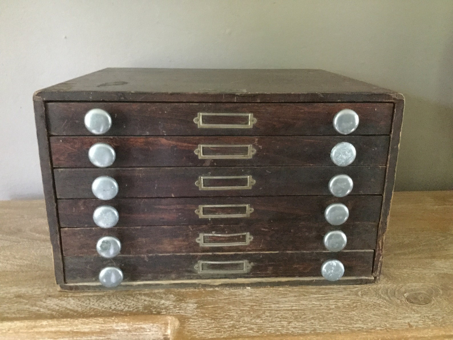 Antique Wood Box Drawers Divided Storage Jewelry Etsy