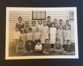 11x9 20s antique B&W photo scholars classmates class group photography teacher