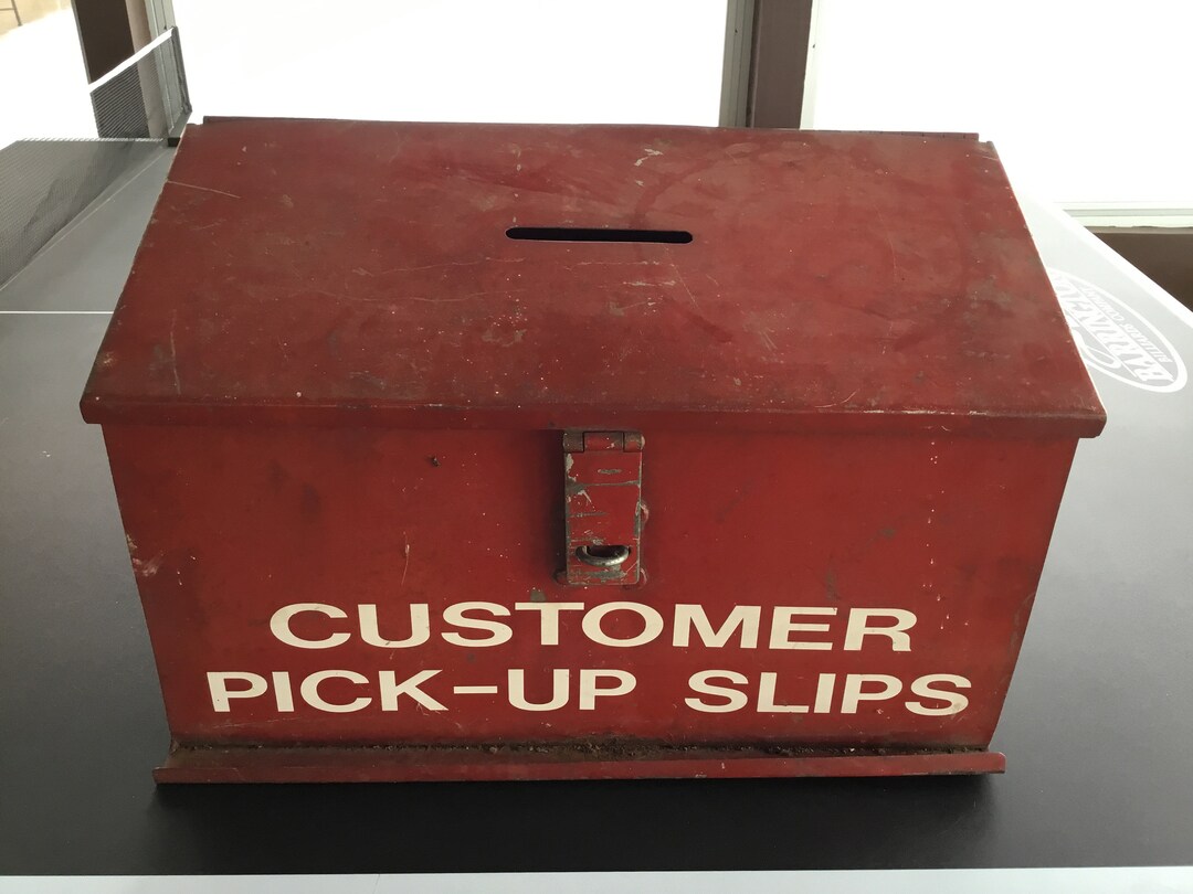 Vintage Red Metal Dropbox Industrial Business Box - Etsy