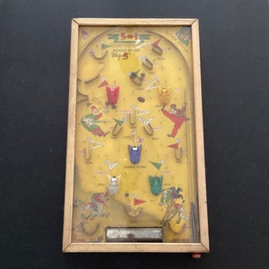 Jeu de flipper en bois 58x30cm