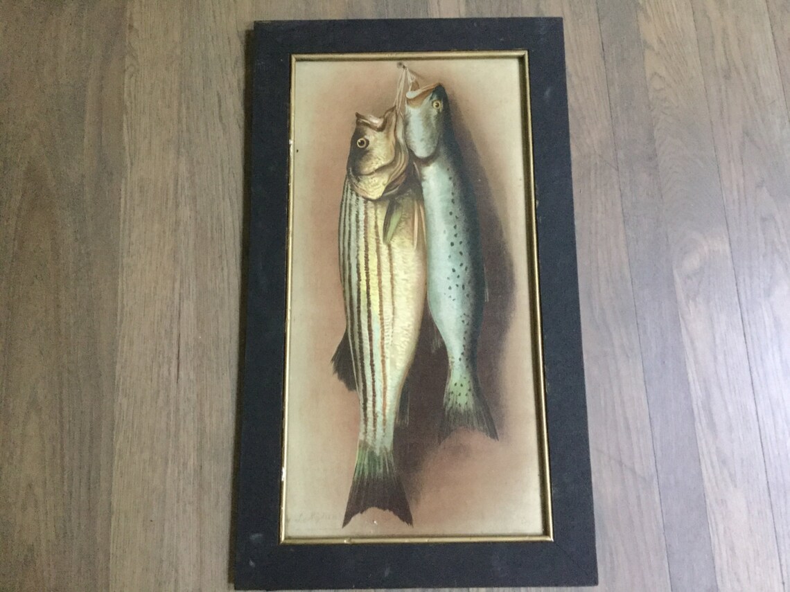 Antique 1896 Framed Henri LeRoy Chromolithograph Print Hanging Etsy