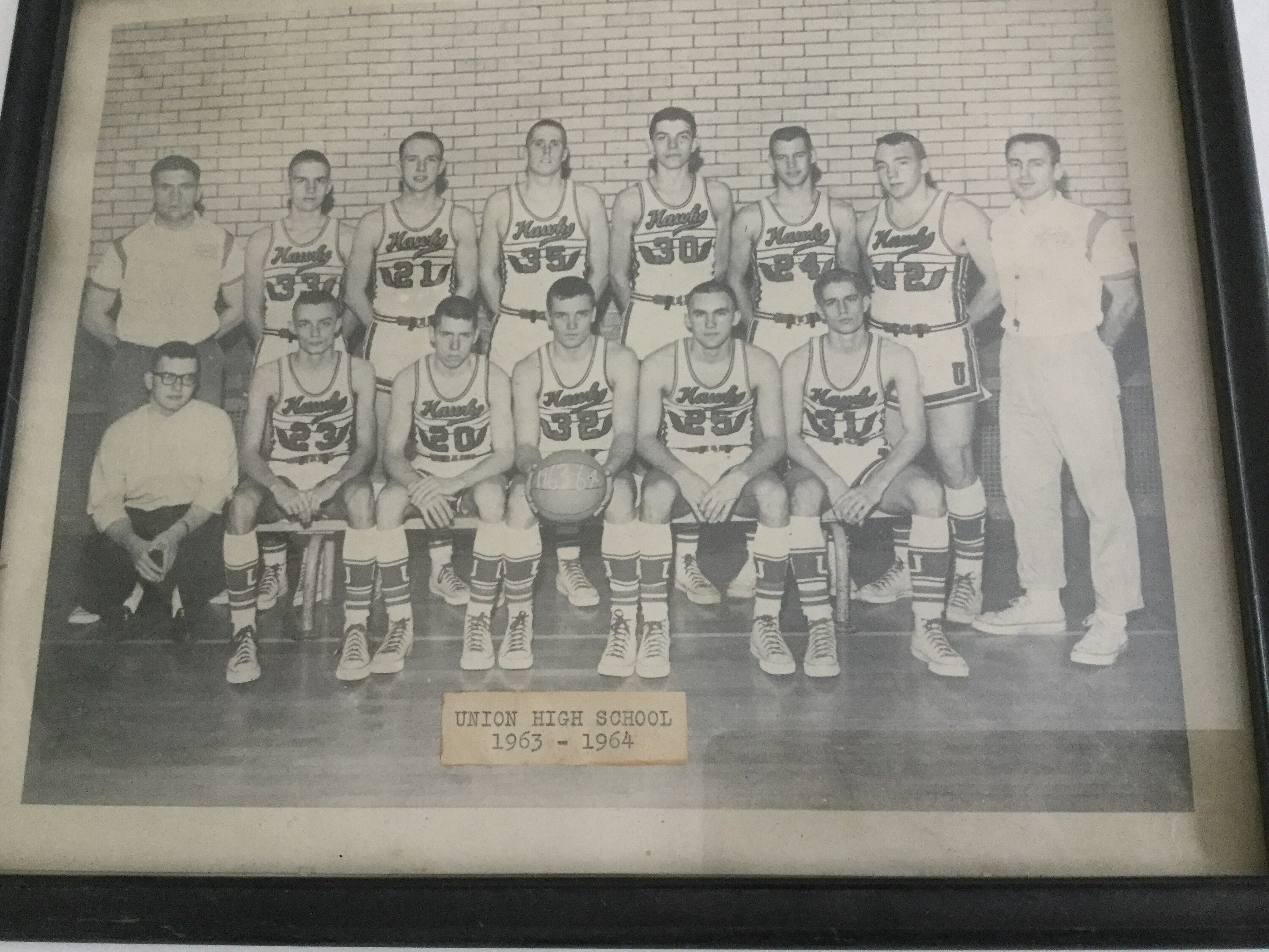 1963 Union high school Hawks basketball photo B&W Sports | Etsy