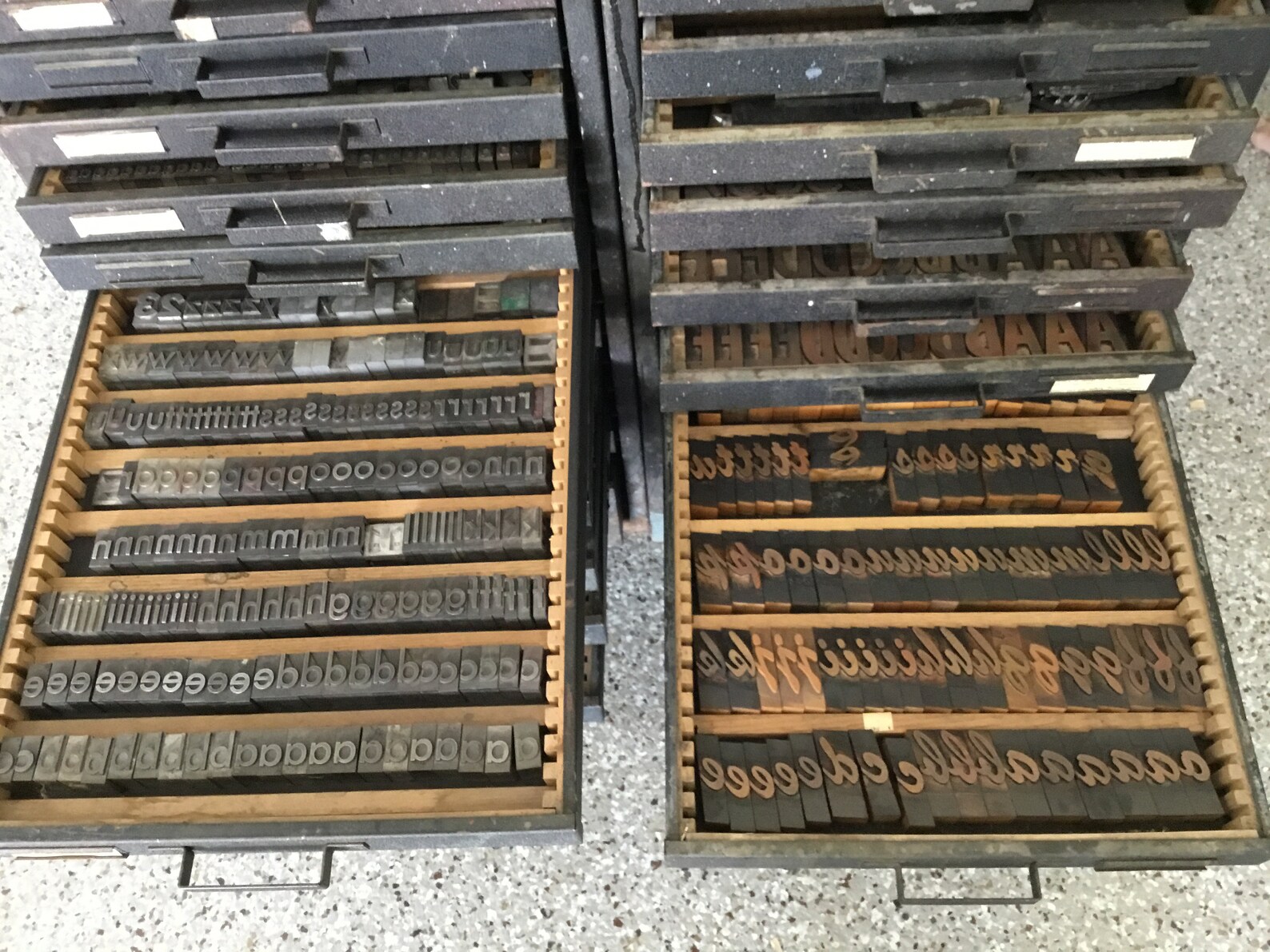 2 Full Printing Press Letter File Drawers of Complete Etsy