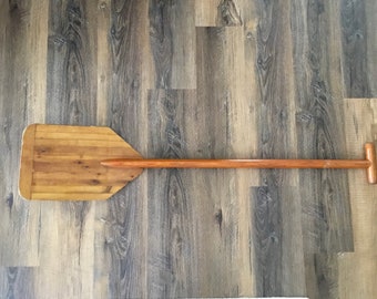 Vintage wood canoe paddle / camp rustic decor boat oar