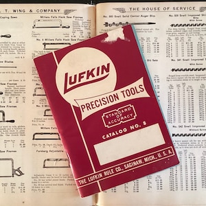 50s vintage Lufkin precision tool catalog #8 with separate price list booklet