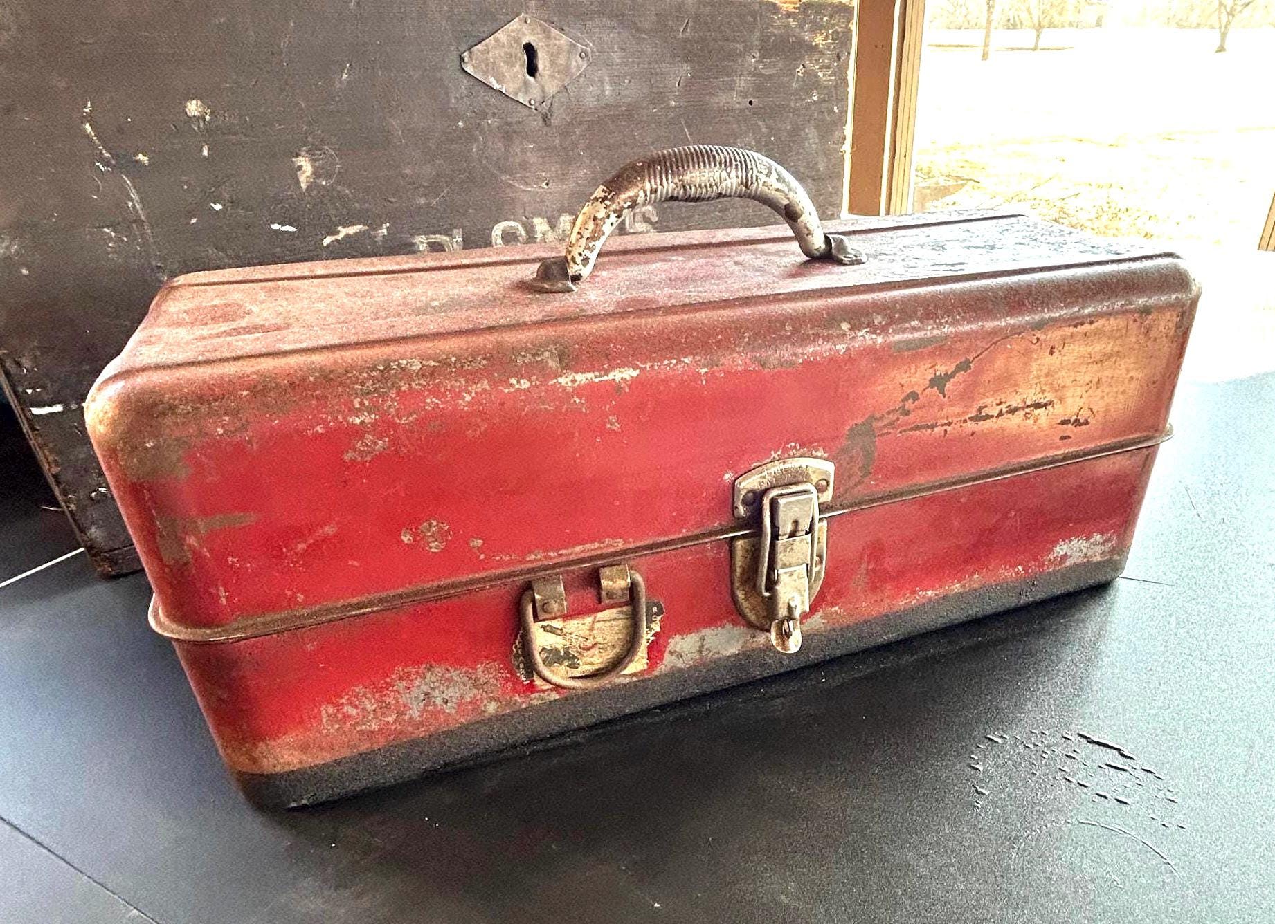 bert's tackle box Vintage Red Metal Bert Tacklebox My Buddy