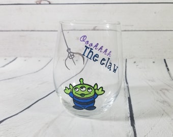 Toy Story Wine Glass / Toy Story Gift / Toy Story Glass / Disney Glass / Disney Wine Glass / The Claw / Alien Toy Story / Toy Story